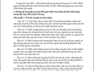 BÁO CÁO Về kiểm tra công tác thực hiện Kế hoạch cải tiến chất lượng giáo dục 